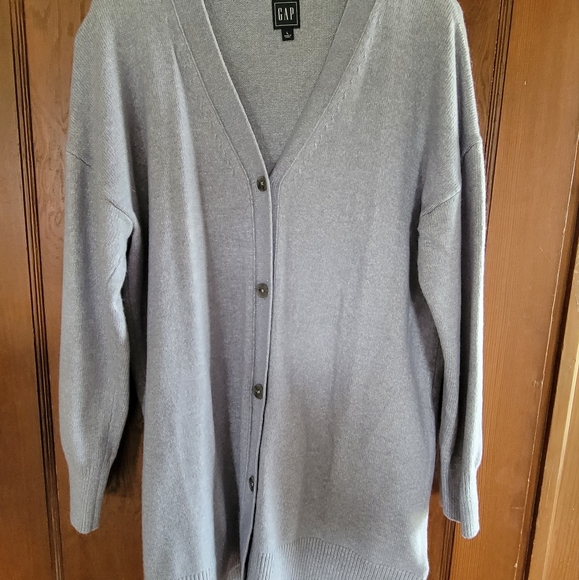 GAP Sweaters - Gap Heavy Blue/Grey Button Cardigan